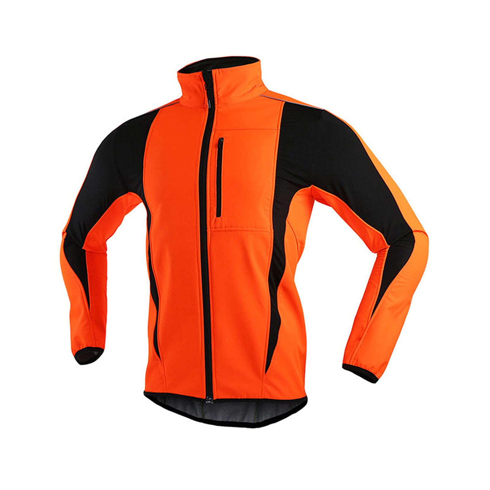 Giacca Ciclismo Uomo, Top Ciclismo Autunno Inverno, Cappotto Softshell Riflettente Antivento Impermeabile, Fodera Pile Termico Traspirante Capispalla Bici