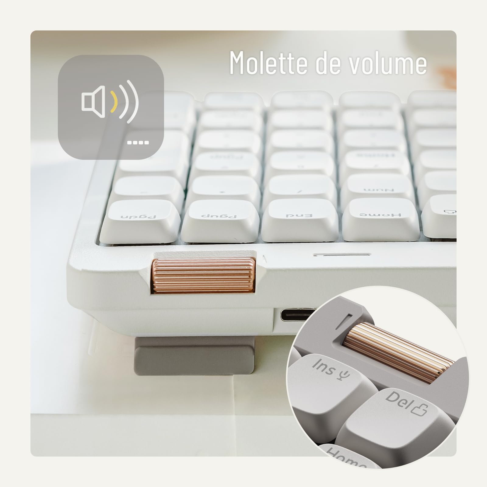 LOFREE Clavier mécanique Flow Lite84 Touches sans Fil Rechargeable Interchangeable avec récepteur2.4G, Connexion BT et Filaire pour Windows Mac Interrupteurs linéaires(Marble) Disposition FR