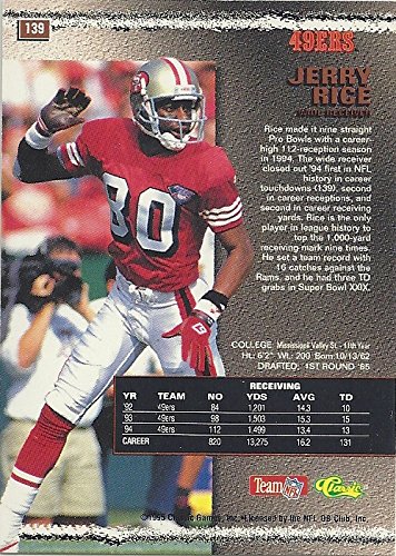 Amazon.com: JERRY RICE NFL COLLECTIBLE TRADING CARD - 1995