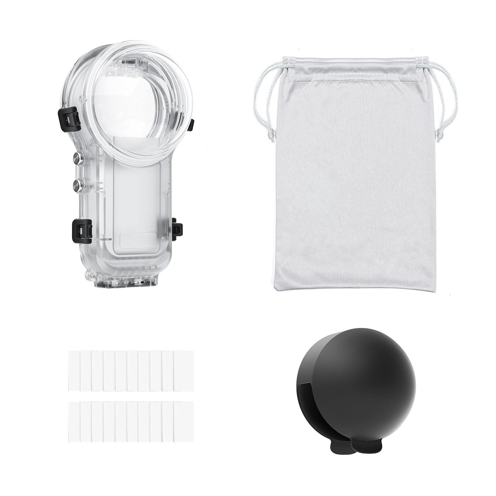 Funda impermeable para cámara Scratch Immune 360 con protector de lente contra la niebla, herramienta de inserción de montaje complementario, sustancia de contorno delgado, instalación rápida, funda