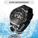 COSSINIGE Mens Digital Waterproof Military Watch for Men Black Dive Tactical Sports Minimalist Ultra-Thin Wrist Watch - Image 2