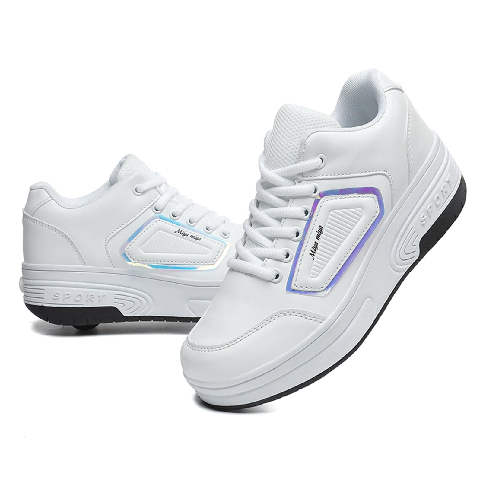 Scarpe da Skateboard Bambino Sneakers con Rotelle Bambina e Ragazzi Scarpe con Ruote Tecniche a Scomparsa Scarpe Sportive Ginnastica da Pattini