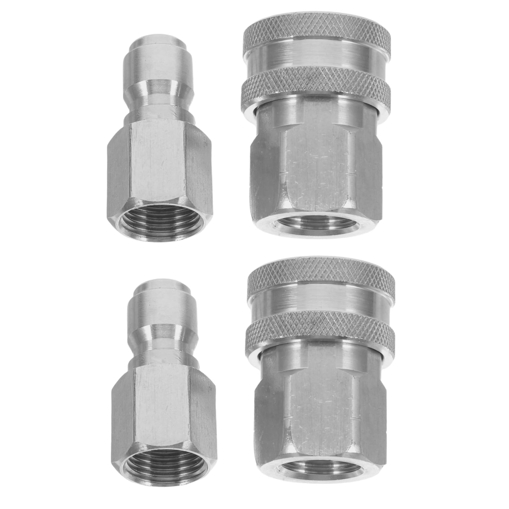 HEMOTON 2sets Raccordo in Acciaio Inox per Idropulitrice Innesto Rapido Npt da Adattatore Maschio-Femmina per Tubi Flessibili Accessori per Idropulitrice