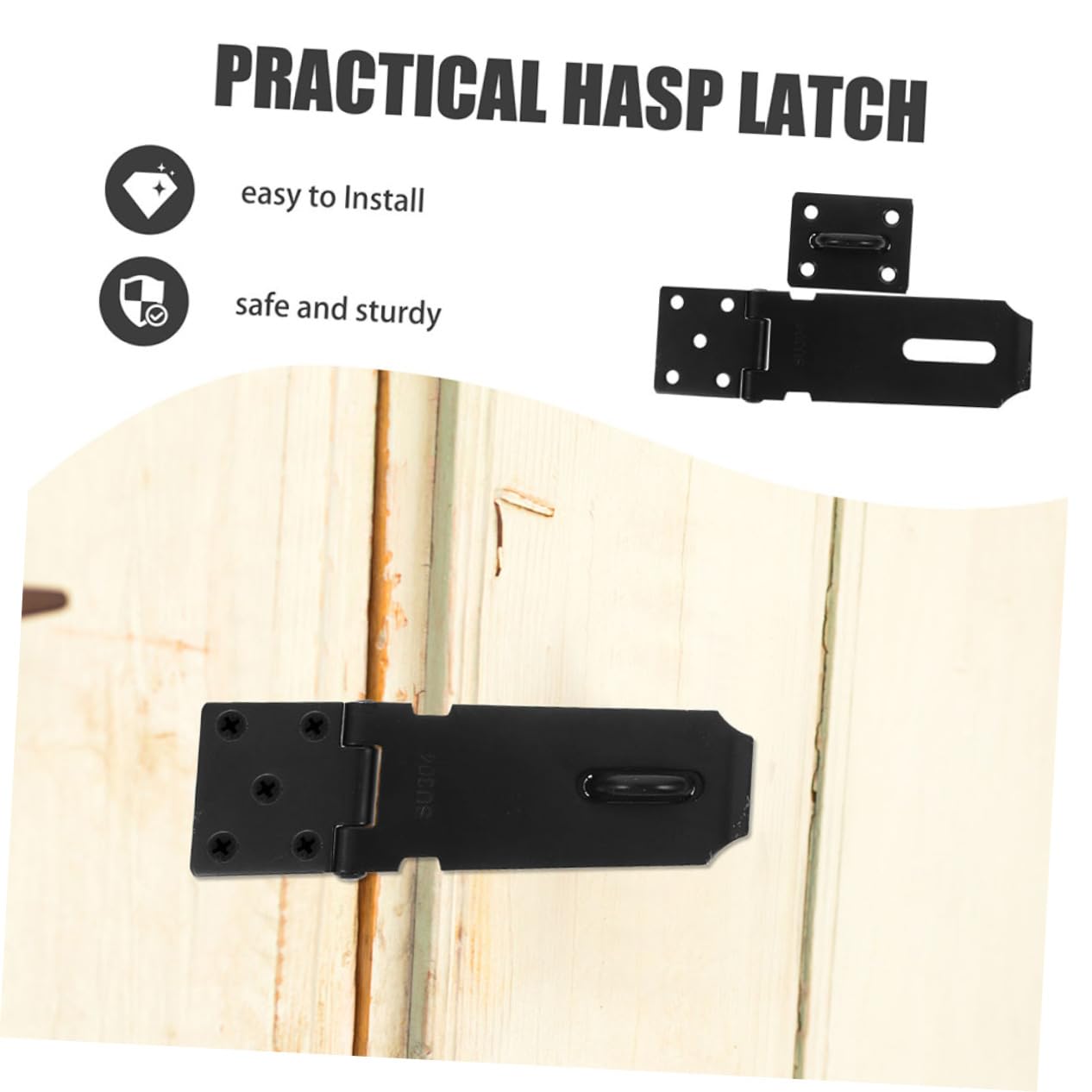 HEALLILY Sturdy 304ss Drawer Latches Easy Install Door Lock Latch Sets Padlock Hasp Latch for Home