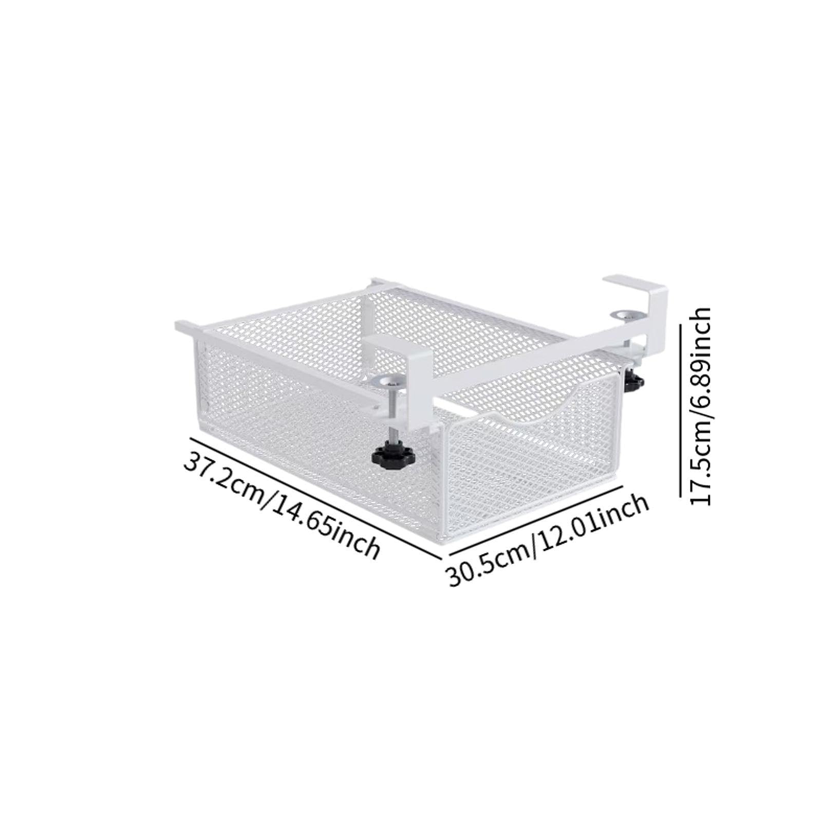Panier Suspendu sous étagère en Fil Métallique pour Placard Ou sous Meuble, Idéal pour La Cuisine, Blanc