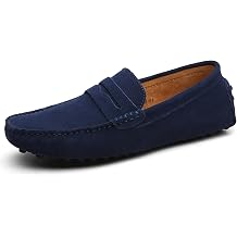 WUIWUIYU Mens Loafers Casual Slip On Shoes Soft Penny Loafers for Men Lightweight Suede Big Size Driving Boat Shoes Moccasins