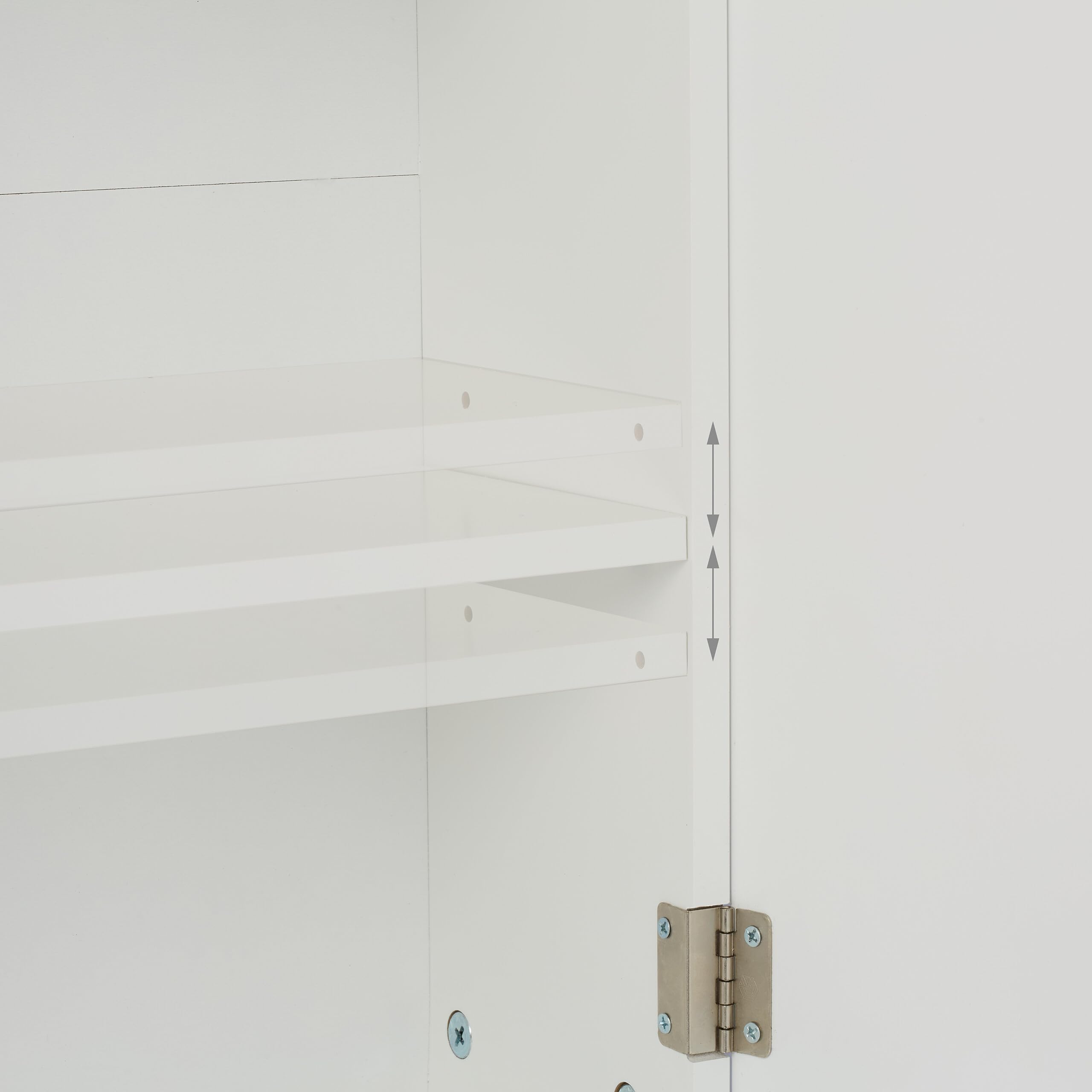 Relaxdays Mobiletto da Bagno Pensile, 3 Ripiani e 2 Ante in MDF, Armadietto Sospeso da Parete, HLP: 60x60x20 cm, Bianco