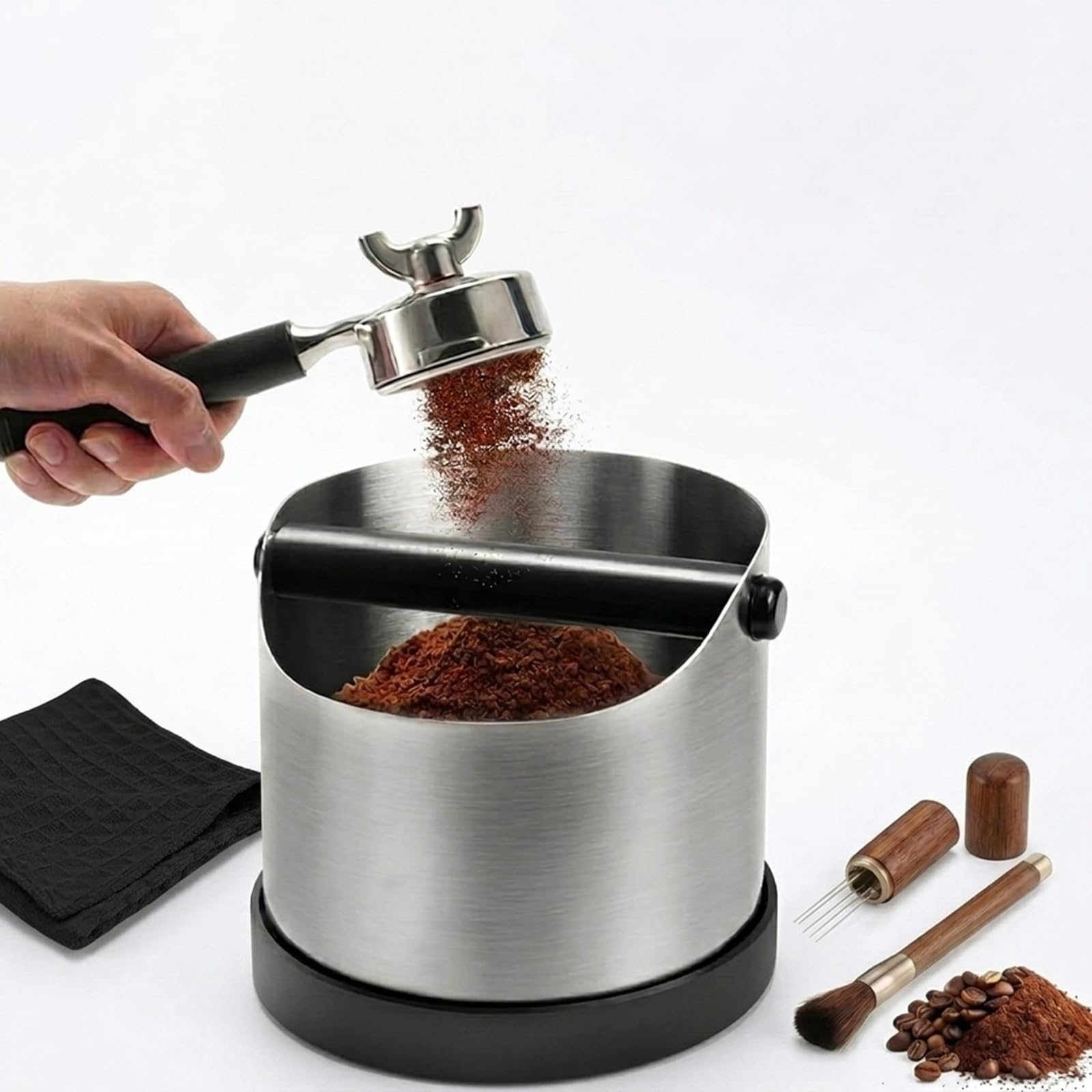 Boîte à café antidérapante pour simplifier la routine expresso en cuisine