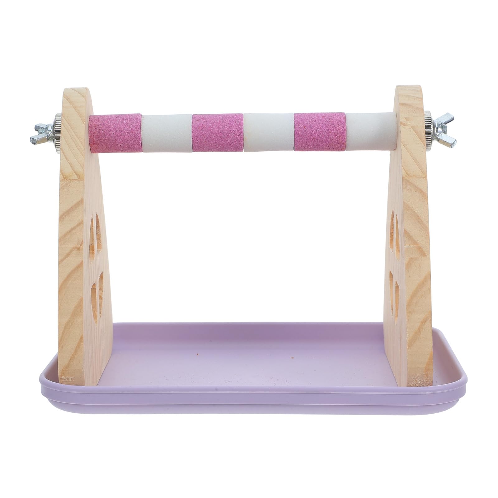 Perchoir de table en bois avec bac amovible pour perruche et cacatoès