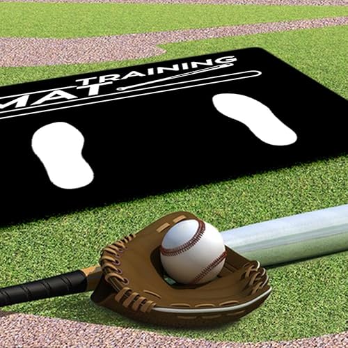 Miniatura 6 de Alfombrilla de béisbol con guía de postura  23.6 x 35.4 pulgadas, alfombrilla de bateo portátil para entrenamiento de béisbol y softbol,