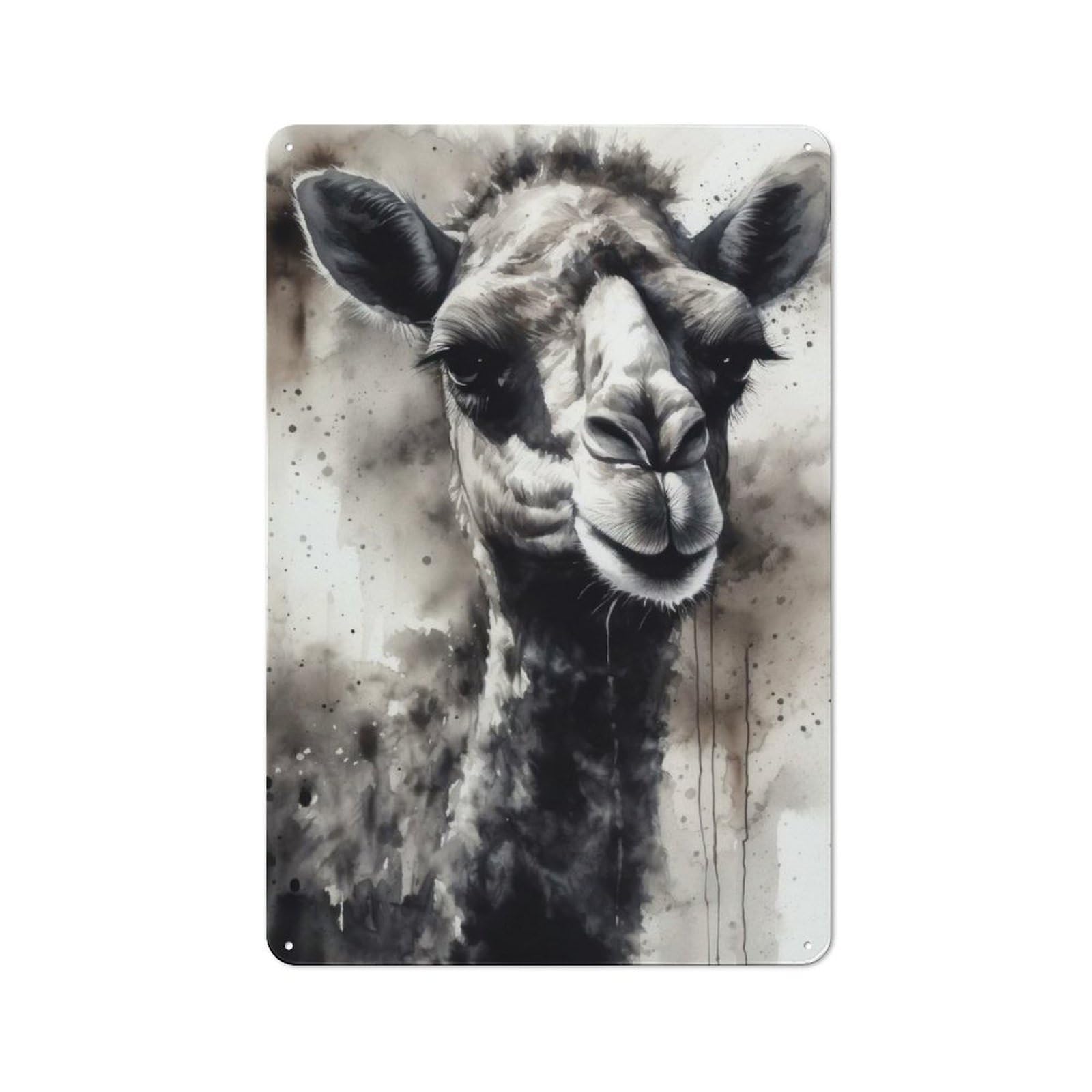 Junmoney Camel Sahara Charm Metal Plaque 30X20cm With For Pub Or Café, Rustic Decor, For Pub Decor Enthusiasts