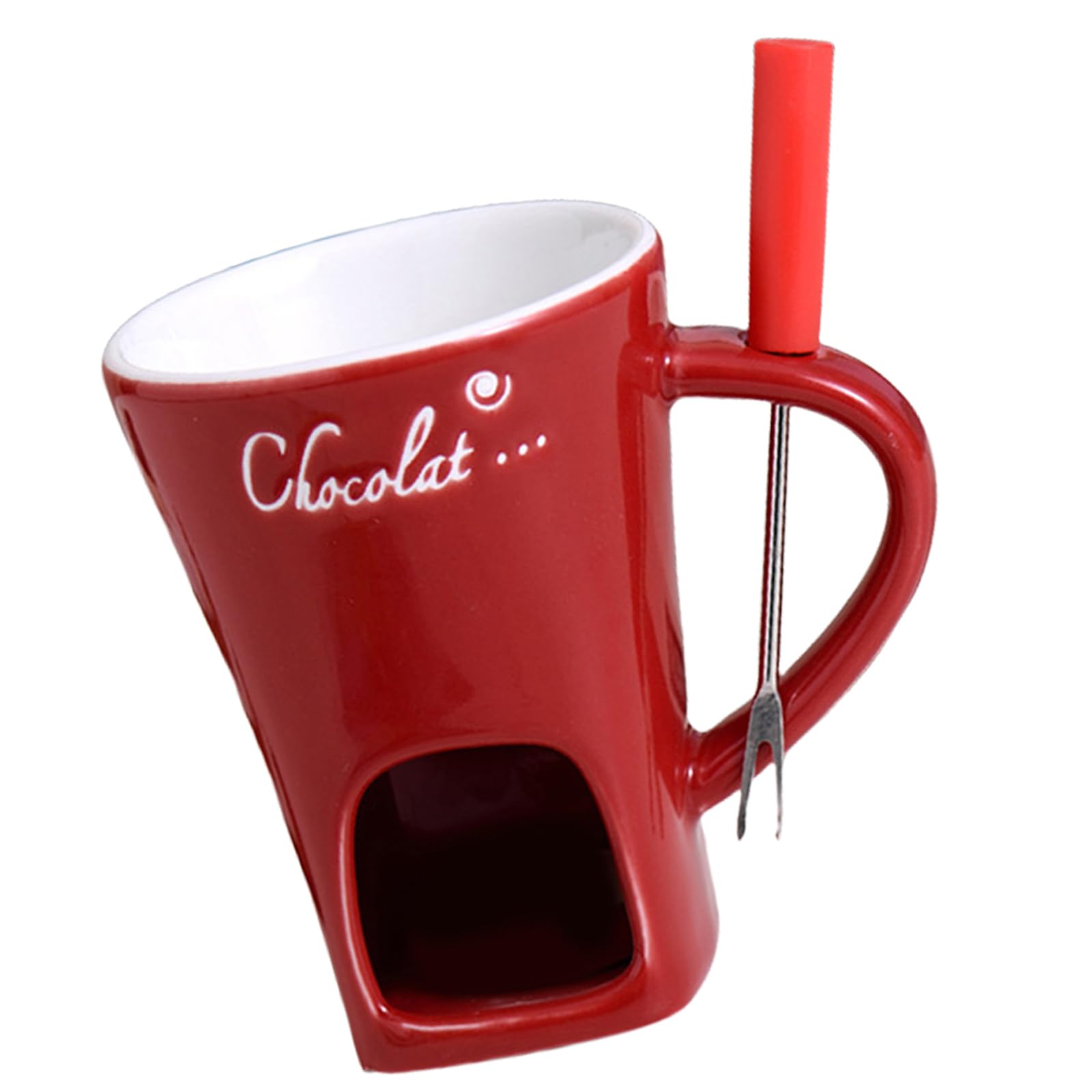 Bubefskd Red Elegant Fondue Mug Chocolate Melting Cup Multipurpose Fondue Mug For Caramels And Treat With Tealight Holders Melting Cup