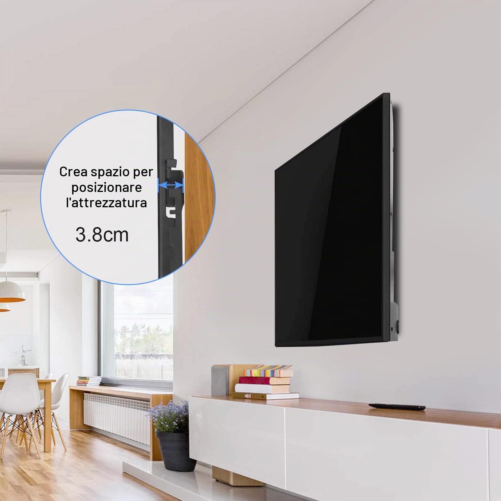 Suptek Supporto da Parete per TV 26-55 Pollici LED HD 4K HDR UHD VESA 400x400mm 45kg