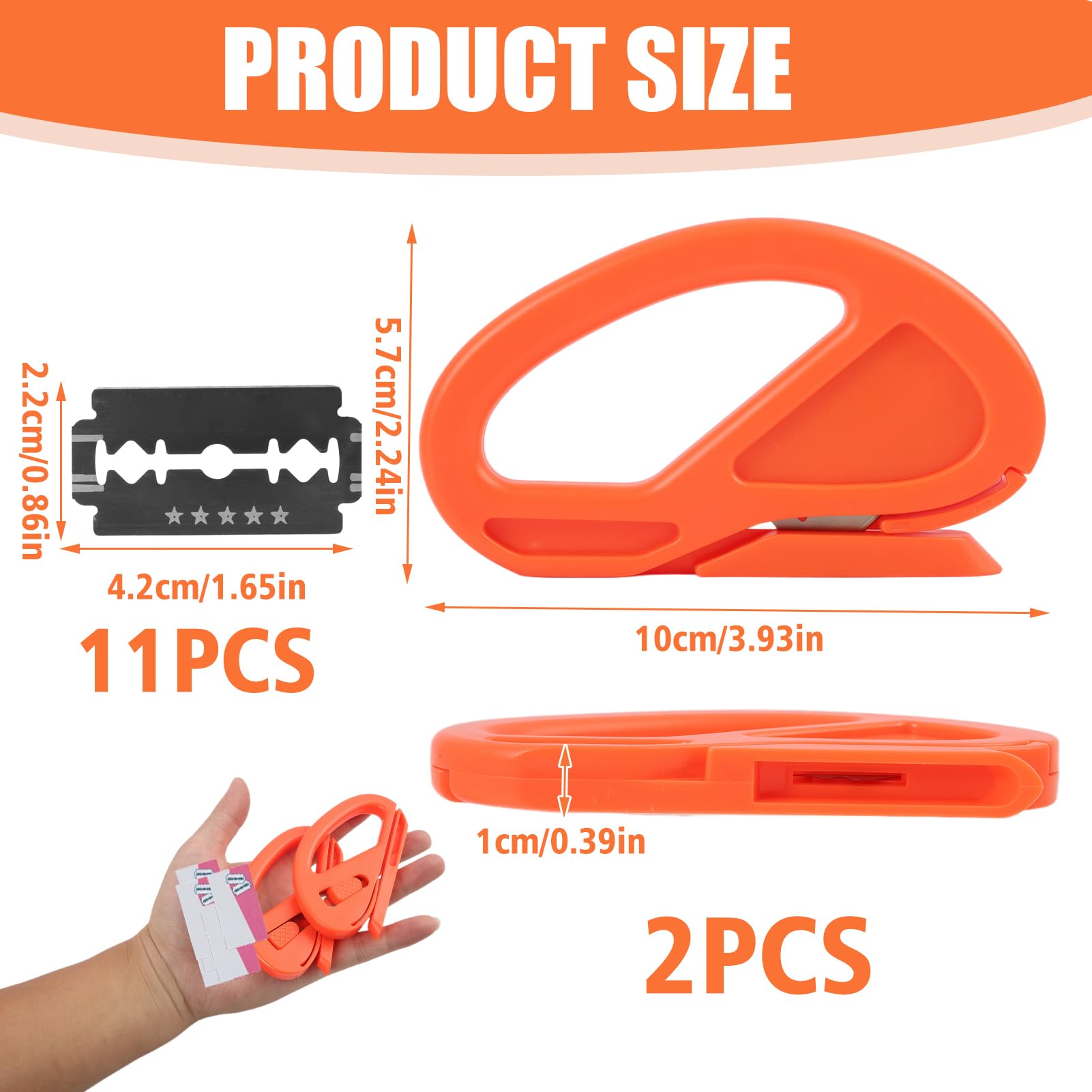 Coupe Papier Cadeau Lot de 2, Sliding Gift Wrapping Paper Cutter avec Lames, Safety Cutter Car, Lames Remplaçables