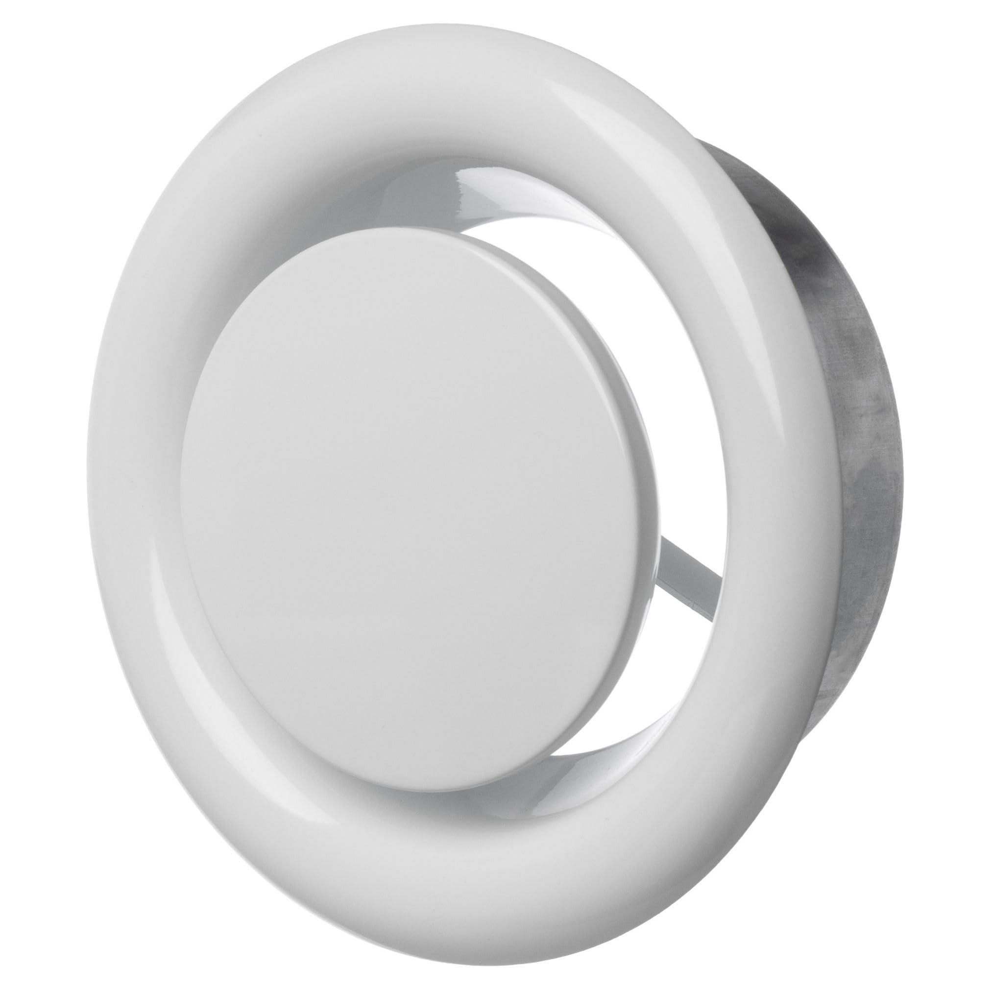 LIRAST Ø 125mm / 5 inch White Metal Diffuser with Mounting Ring - Exhaust Air Valve - Ventilation Cover