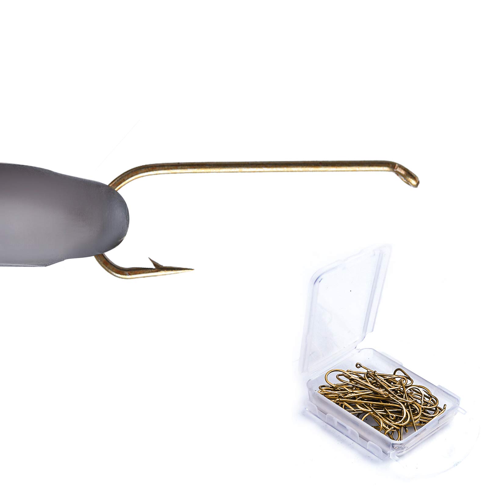 Maxcatch 100pcs Fly Fishing Hooks Fly Tying Hooks High Carbon Steel Streamer Hooks Dry Nymph Wet Shrimp Jig with Mini Fly Box