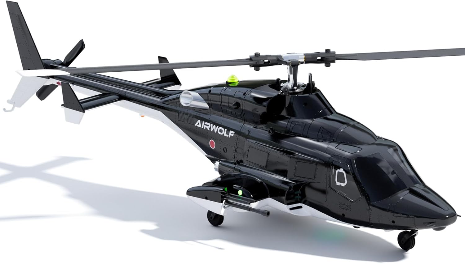 Carmanon RTF Airwolf RC Helicopter - 27:1 Scale Collectible Remote Control Helicopter with Auto-Hover, 6CH Control & Dual Batteries for Adults Beginners,TV-Accurate Air Wolf Series Model