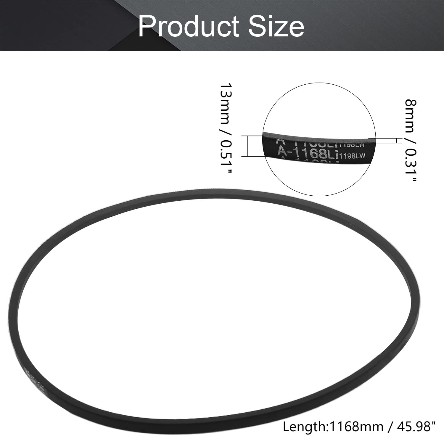 Othmro M-18 Drive V Belt Inner Girth Industrial Power Rubber Transmission Belt Mower Belt Drive For Replacement Upper Transmission Triangle Rubber Lawn Industry Deck 457mm 18 1pcs