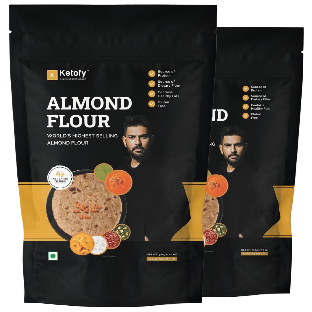 Ketofy Almond Flour (2X500 Gram) | Fine Almond Powder With Skin | Adds Rich Texture And Taste To Baked Goods | Just 4G Net Carbs Per Serving | Gluten Free Atta | Ultra Low Gi Atta | Badam Ka Atta (B08FWZGD2L) Amazon Price History, Amazon Price Tracker