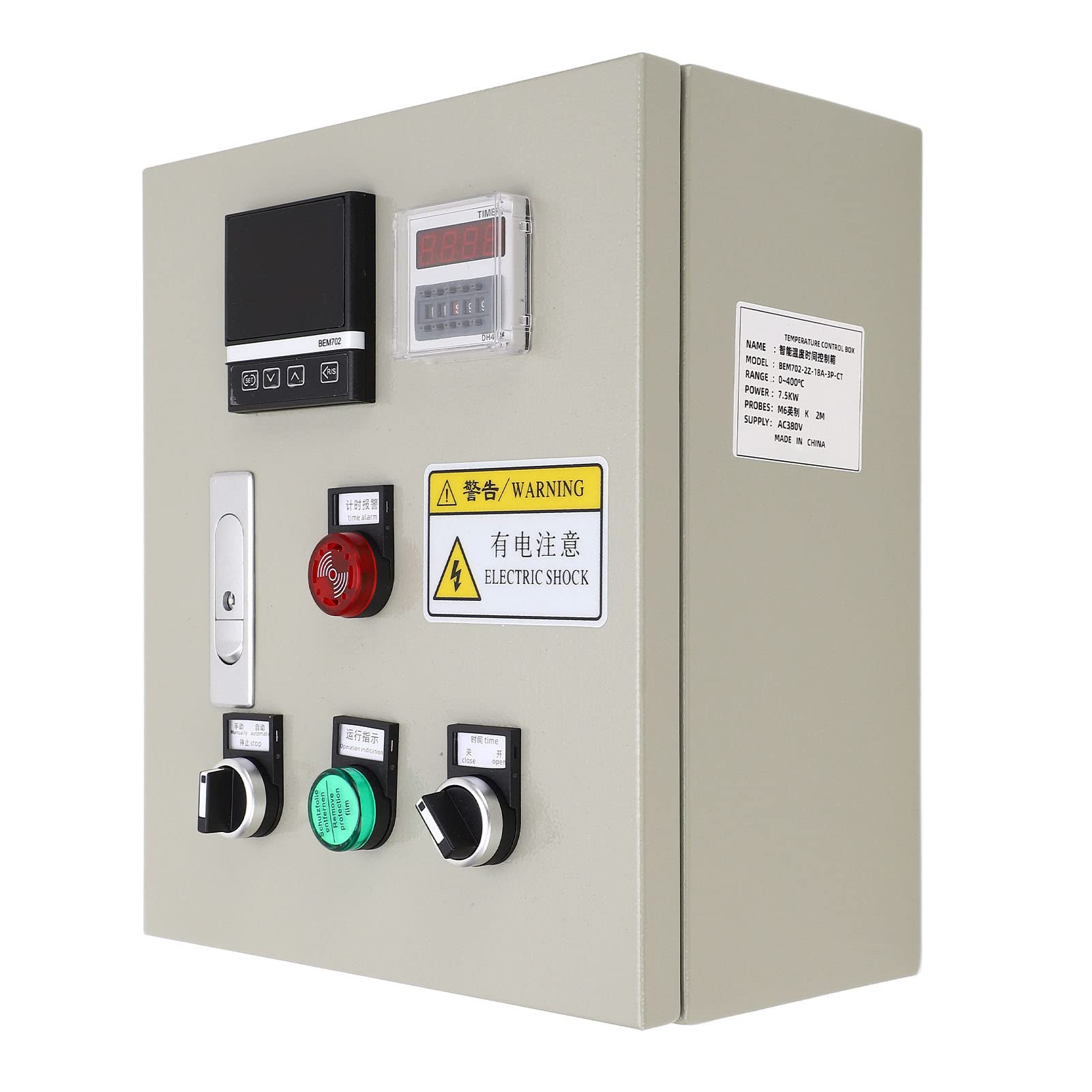 Omabeta Caja de Control de Temperatura Termostato Digital de 7,5 KW de Alta Precisión para Horno Infrarrojo Acero Inoxidable 0 a 400 ℃