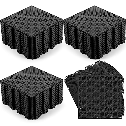 Thyle 50 Pack Drainage Mats Interlocking Rubber Floor Tiles 10 x 10 Non Slip Rubber Floor Tiles Outdoor Pool Deck Mats Modular Interlocking Cushion for Garage Bathroom Patio Flooring Shower