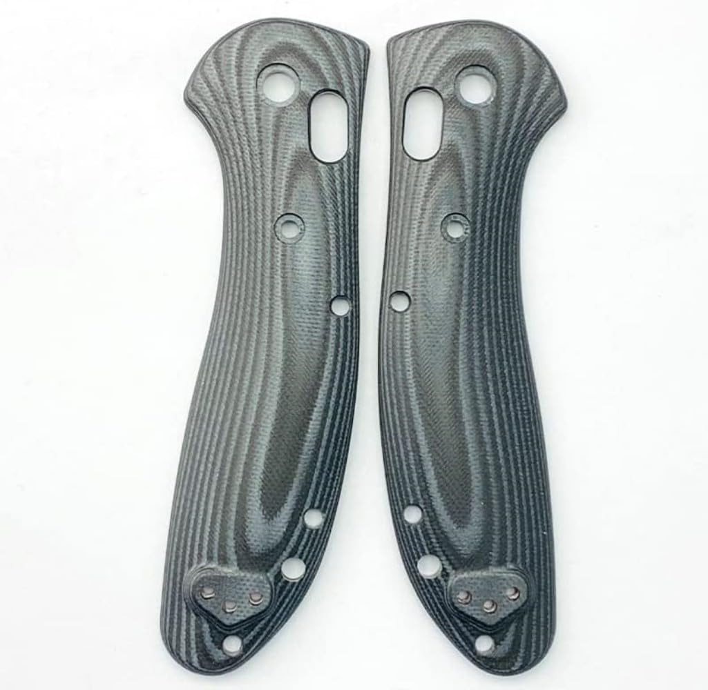 1 Paire G10 Poignée Échelles Poignées en Fibre de Verre Patch DIY Outil Matériel Conçu pour Benchmade Griptilian 551 550 (Vis Incluses)(noir et gris)