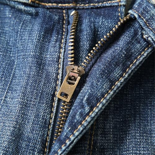 Men Hip Hop Harem Pants Stretch Retro Blue Loose Fit Patchwork Streetwear Casual Denim Pants3