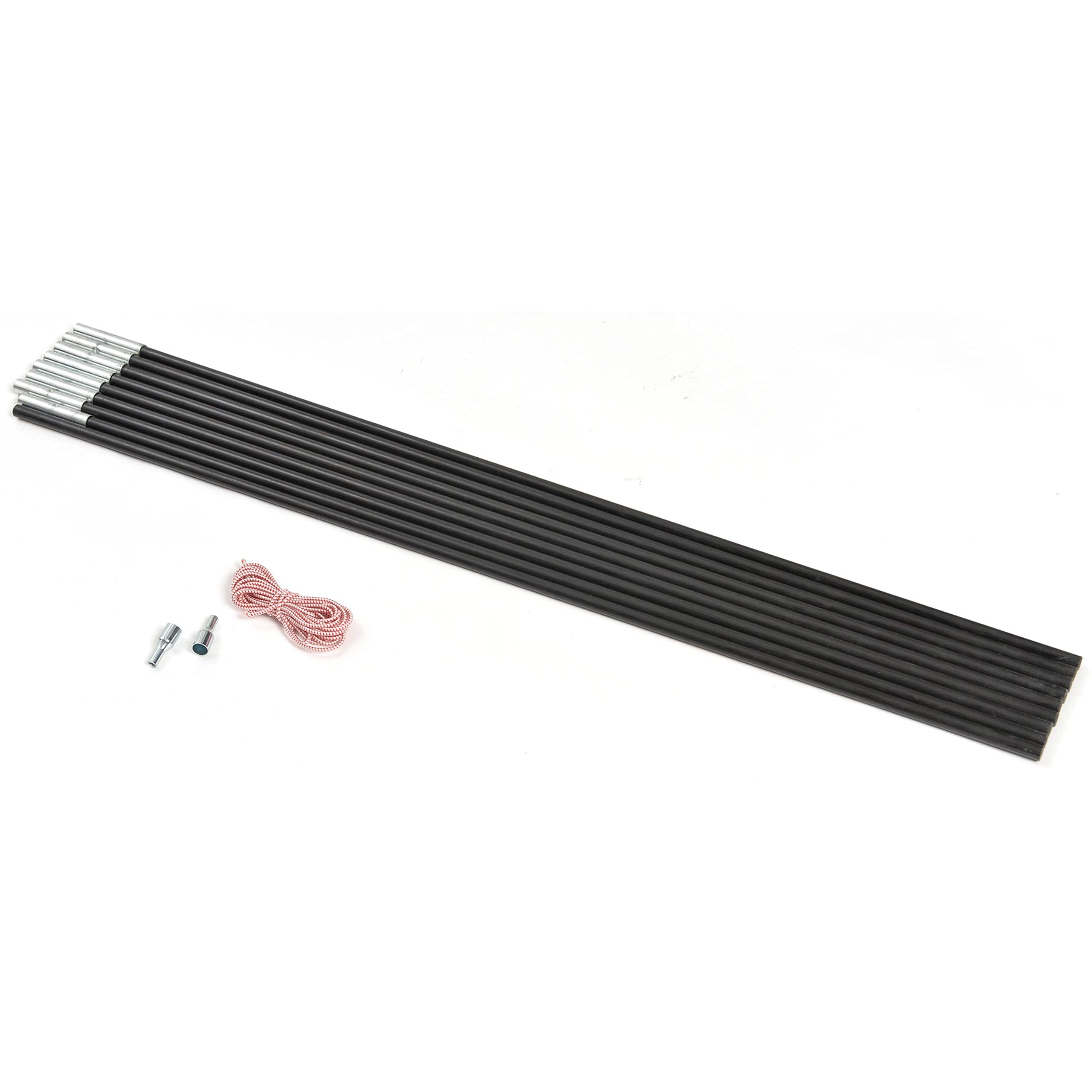 Hi-Gear Fibreglass Tent Pole Repair Kit with 9 Sections 11mm, Tent Pole Repair Kit, Tent Accessories, Camping Accessories, Camping Equipment, Black, Black, One Size