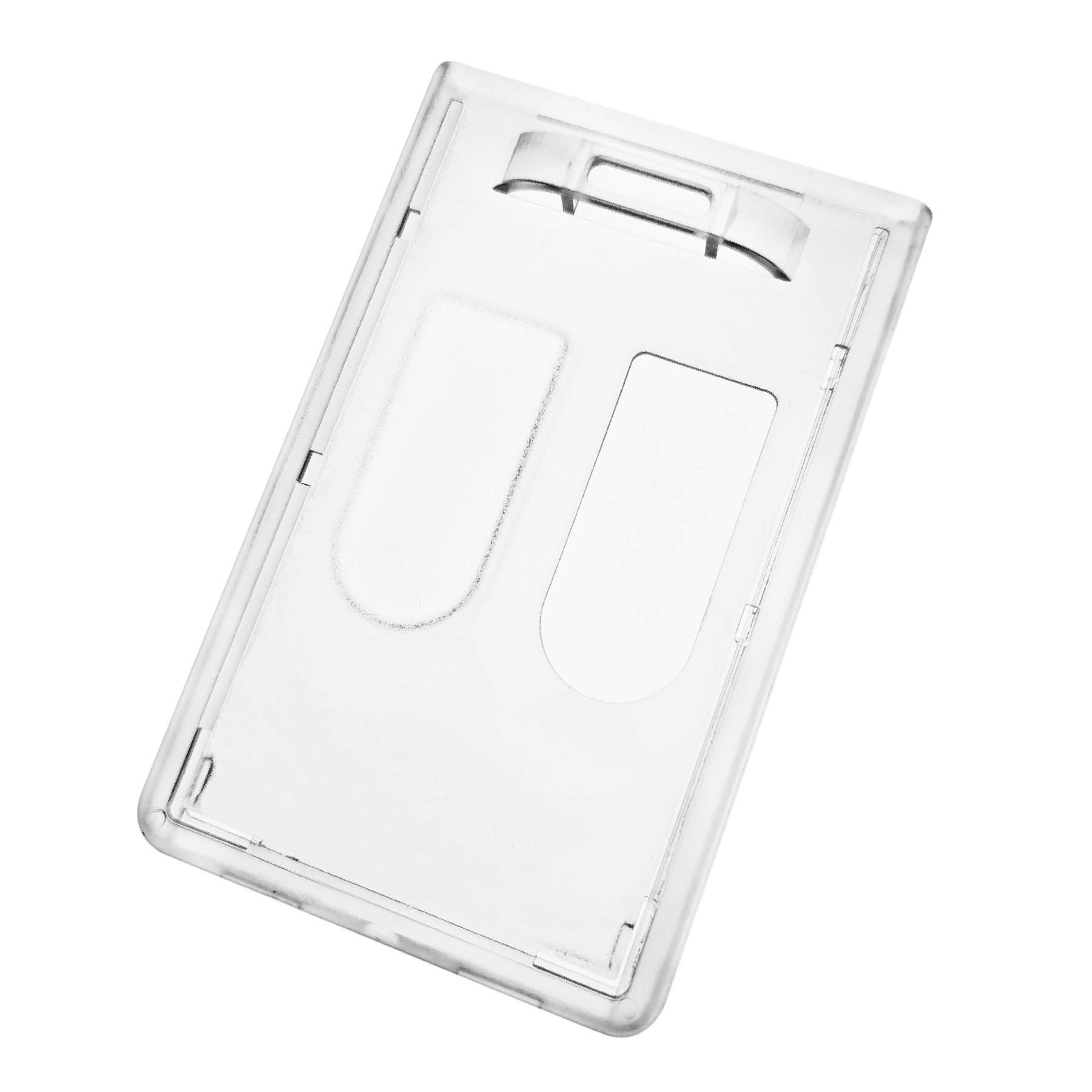 Id Badge Holder Hard Plastic, Fallen One ID Card Holder with Thumb Slots for Lanyard, Easy Access, Vertical Format, Hold 2 Cards (Pack of 1)
