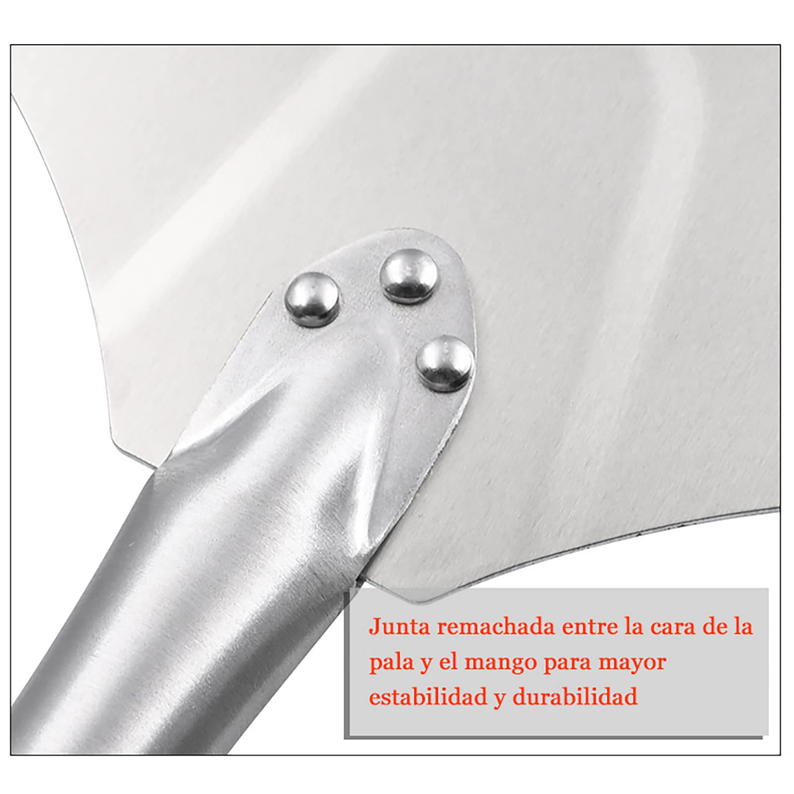 Largo Profesional Pala para Pizzas Aluminio, Pala para Pizza Horno, con Ligero y antideslizante Madera Mango, para Parrillas interiores y exteriores DIY pizza piedra (12?,Short)