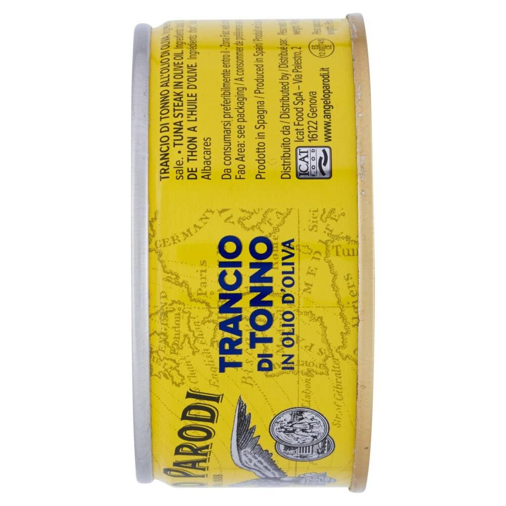 Angelo Parodi Trancio di Tonno in olio di Oliva Thunfischsteak in Olivenöl 12x150gr + Italian Gourmet Polpa di Pomodoro 400g