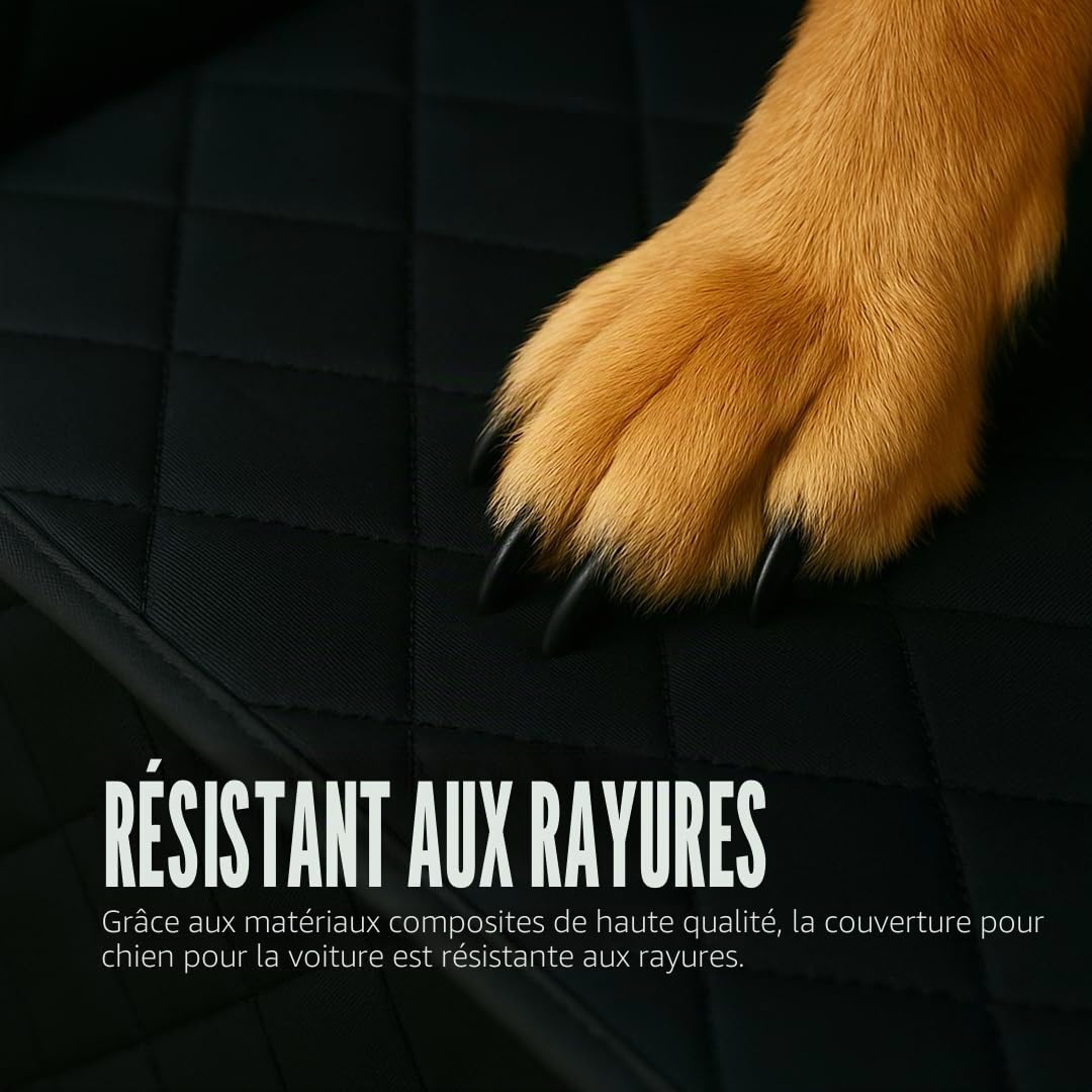 Set Auto pour Chien - Couverture de Coffre Imperméable & Antidérapante + Grille de Séparation Réglable - Universel, Robuste & Facile à Installer - Transport Sécurisé & Protection Complète