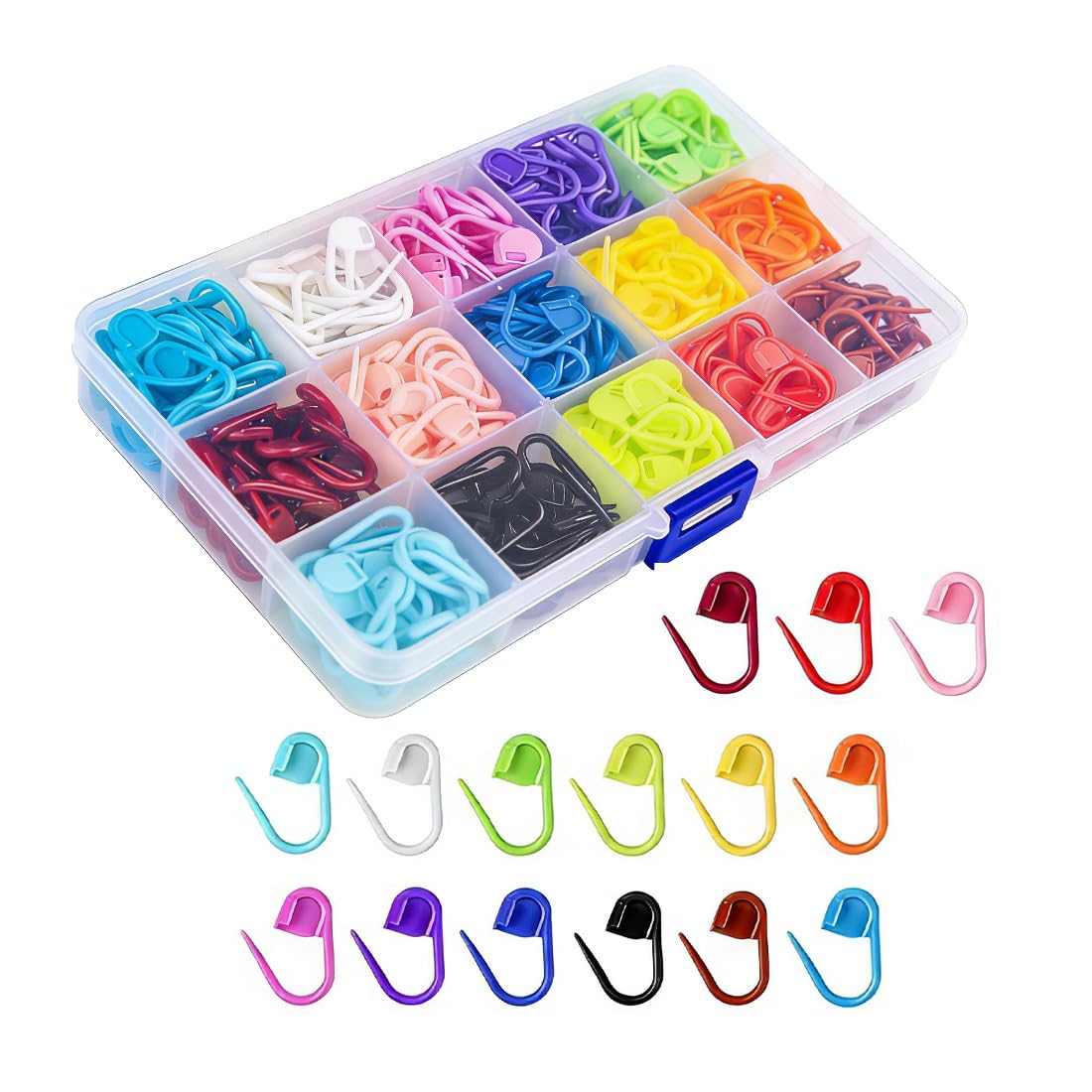 Ljying 15 Colors 300 Pcs Crochet Stitch Markers With | Knitting And Crochet Accessories In A Box For Handwork Knitting Craft Marking