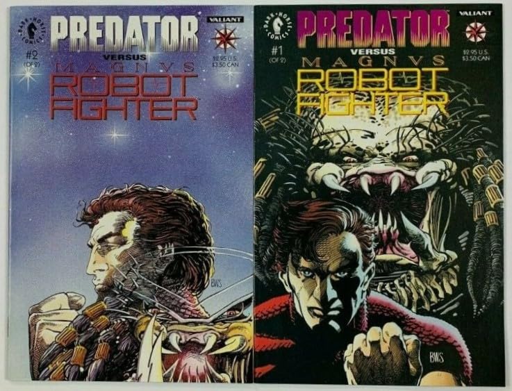 Predator vs Magnus Robot Fighter #1-2 VF/NM complete series (Barry Windsor-Smith) Dark Horse / Valiant