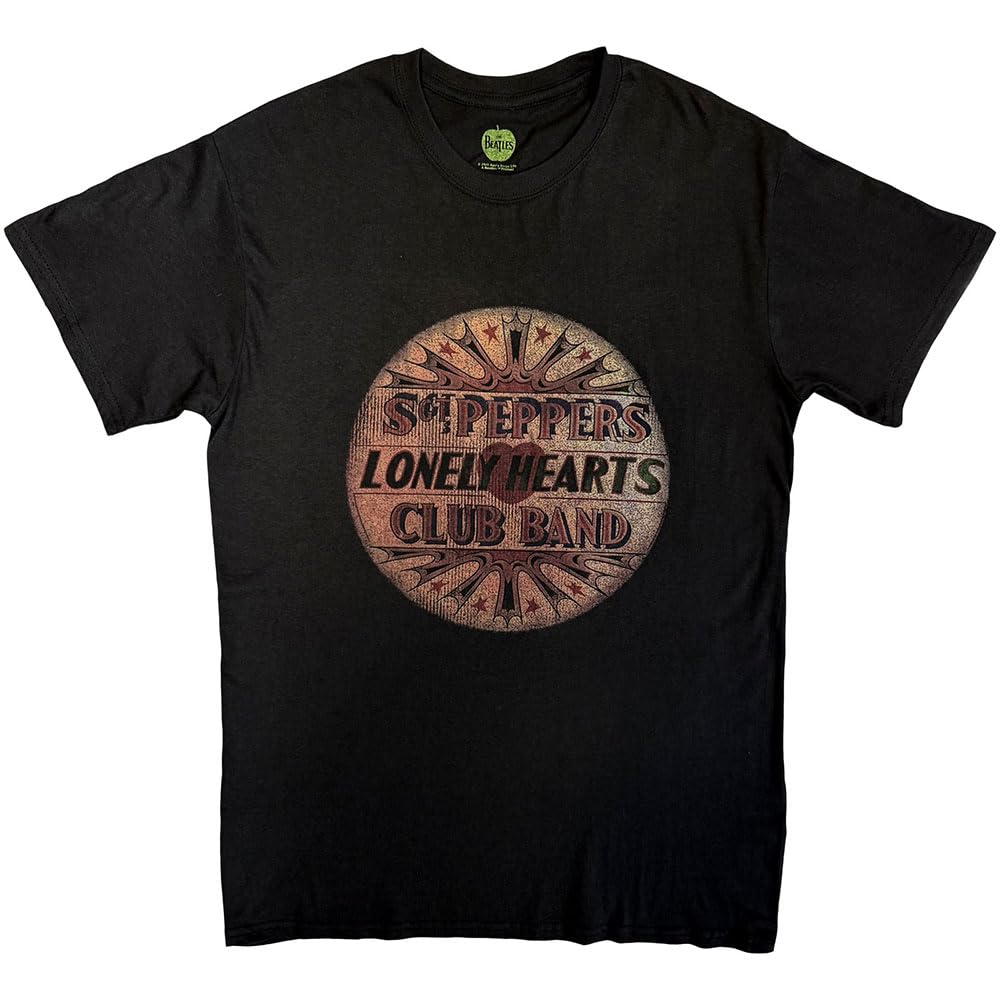 Rock Off Black The Beatles - Vintage Drum Head - T-Shirt - Cotton - Size Xl - Officially Licensed Merch