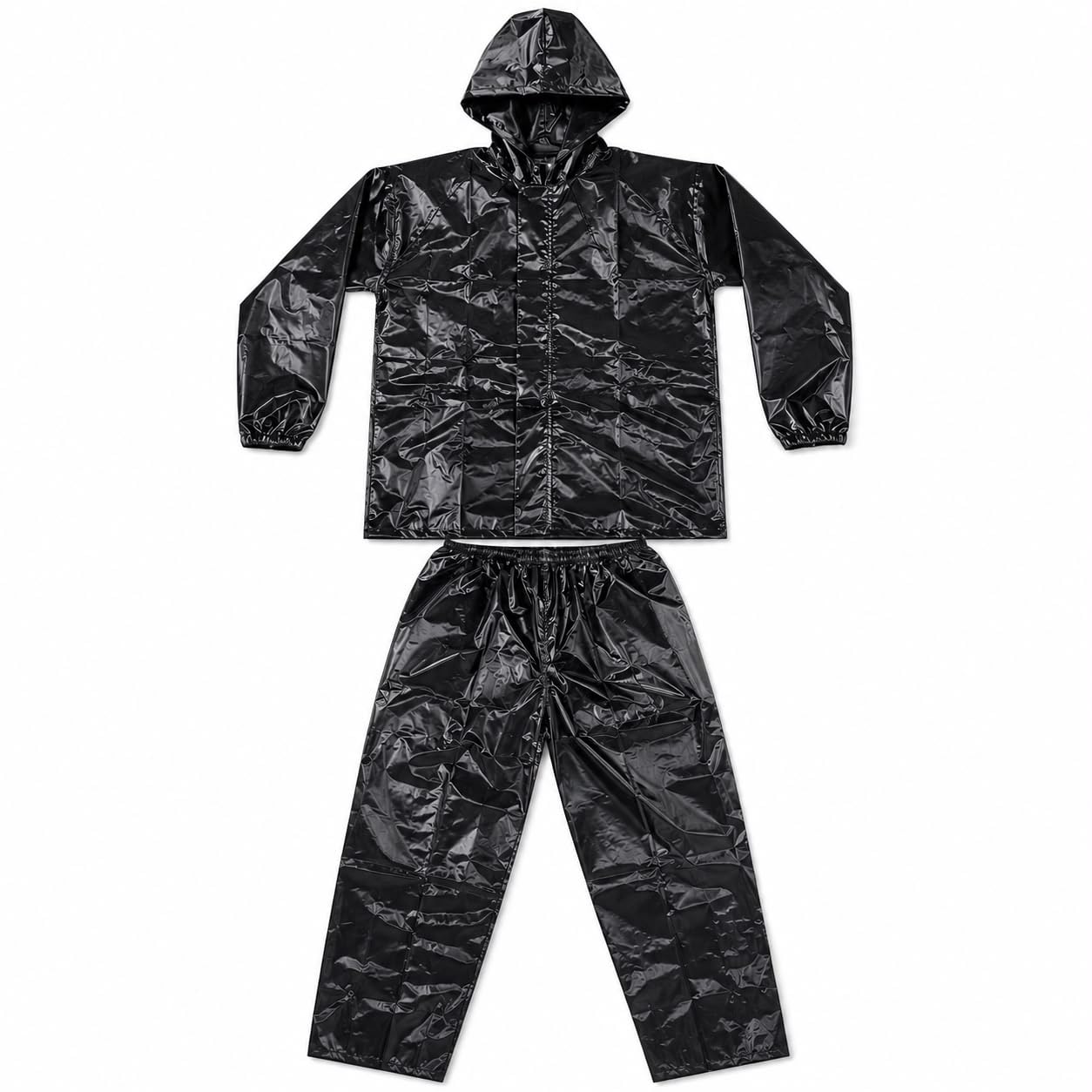 Kilkaari World Premium Rain Coat for Men & Women | Heavy Duty Waterproof Hooded Full Body Rain Suit | Reusable PVC Rainwear with Carry Pouch | Black or Navy Blue (Random Color Delivered) | XXL-image-47