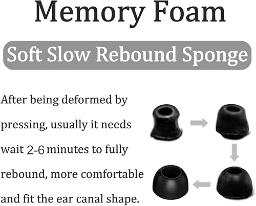 Miniatura 3 de 3 pares de auriculares Galaxy Buds 2 almohadillas de memoria para los oídos, SML 3 tamaños de repuesto que reducen el ruido, ajuste antideslizante