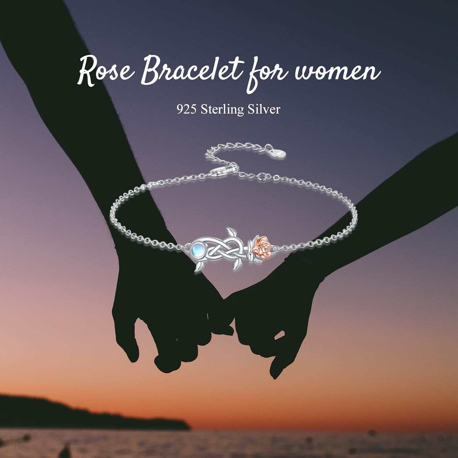 Sunflower/Lily of Valley/Carnation/Camellia/Daisy/Peach Blossom/Rose/Tulip Bracelet 925 Sterling Silver Birth Flower Bracelet for Women Jewelry Gifts - Image 6