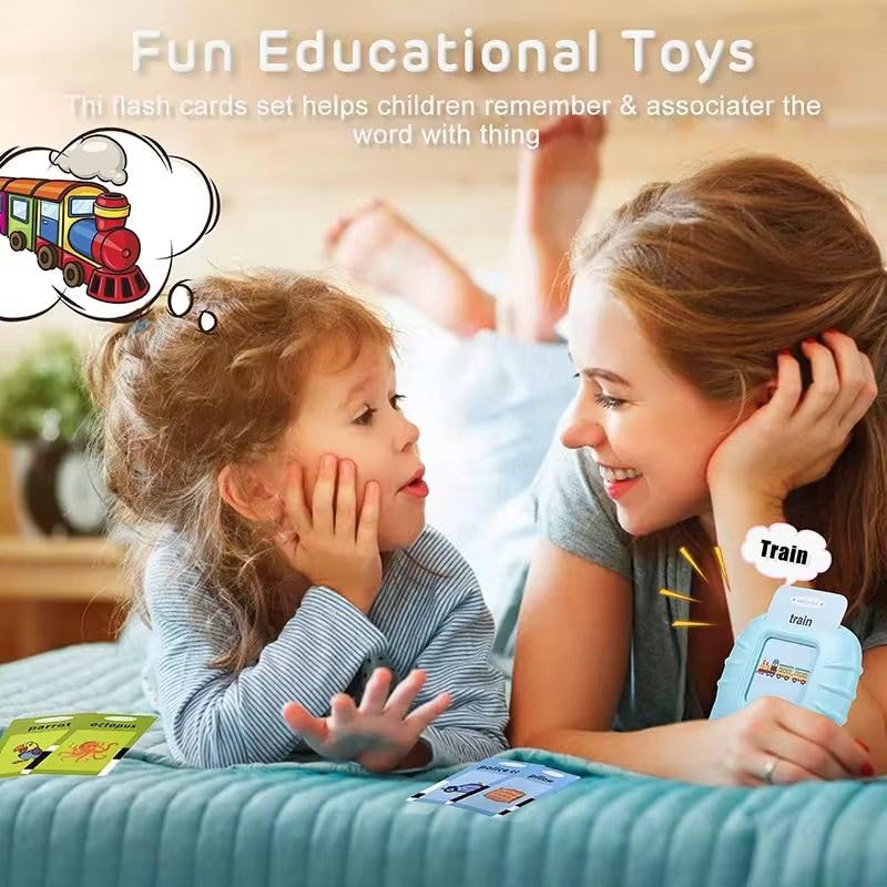 Image of TECNOLOGIA Talking Flash Cards for Kids 2-5 Years | Rechargeable Educational Learning Toy for Toddlers | Cognitive Language Skills Builder | Montessori Learning Toys | Sound Flashcard Device (Pink)