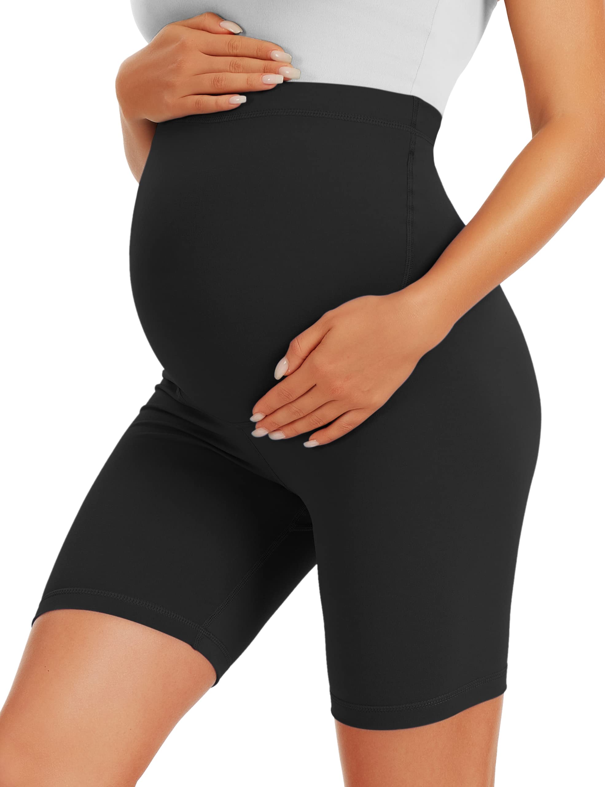 BAYDI Creamlush Pantalones cortos de maternidad, leggings de maternidad, transpirables, con cintura ajustable, para yoga, pilates, pijama en casa