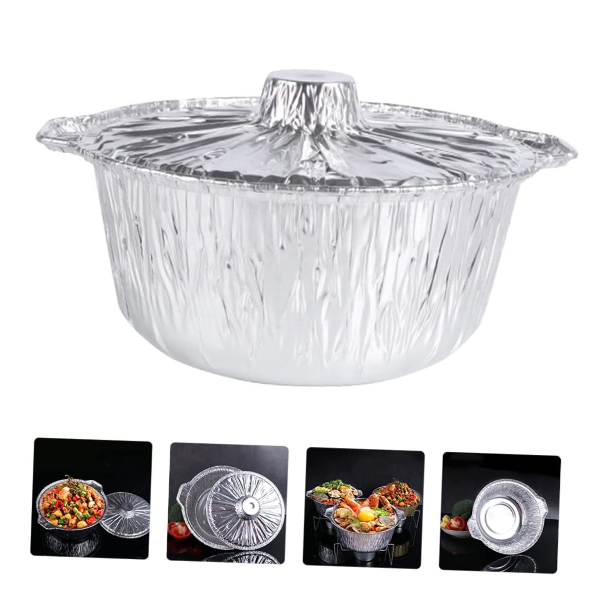 Abaodam Portable Outdoor Barbecue Pan Convenient Camping Cooking Pot for Baking Picnics Food Storage Multi Function Foil Accessory for Indoor and Outdoor Use