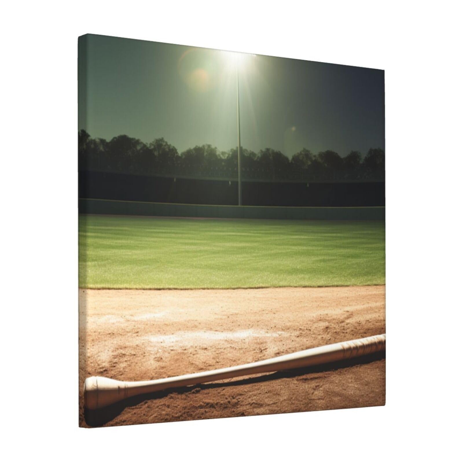 FodPand Baseball Sports Field Canvas Wall Art for Living Room Wall Decor 12"x12" Modern Artwork Painting Pictures Hanging Canvas Prints Aesthetic Wall Art for Bedroom Bathroom Office Wallart Decor