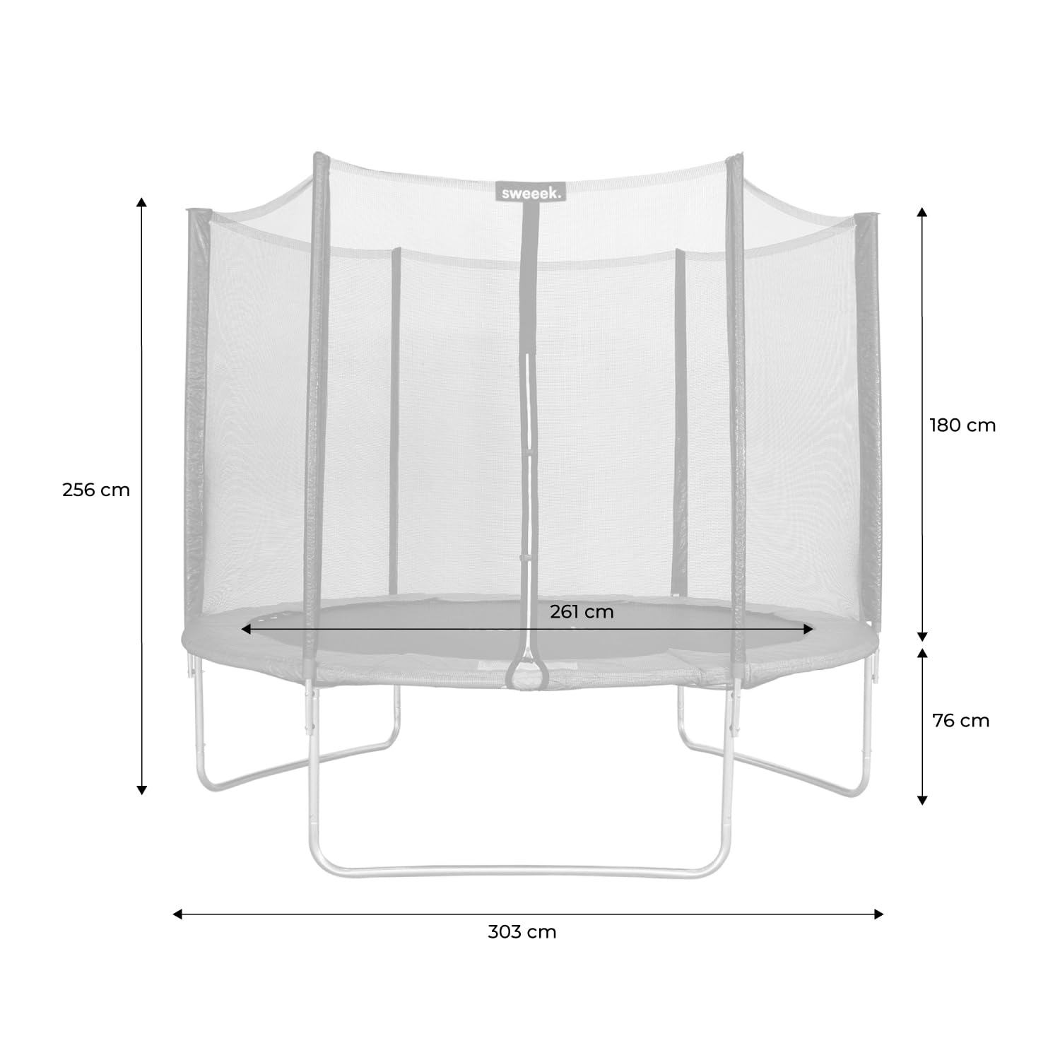 sweeek Cama elástica Redondo 305cm con su Red de protección - Mars - Trampolín de jardín 3m 300 cm | Calidad Pro | Normas UE
