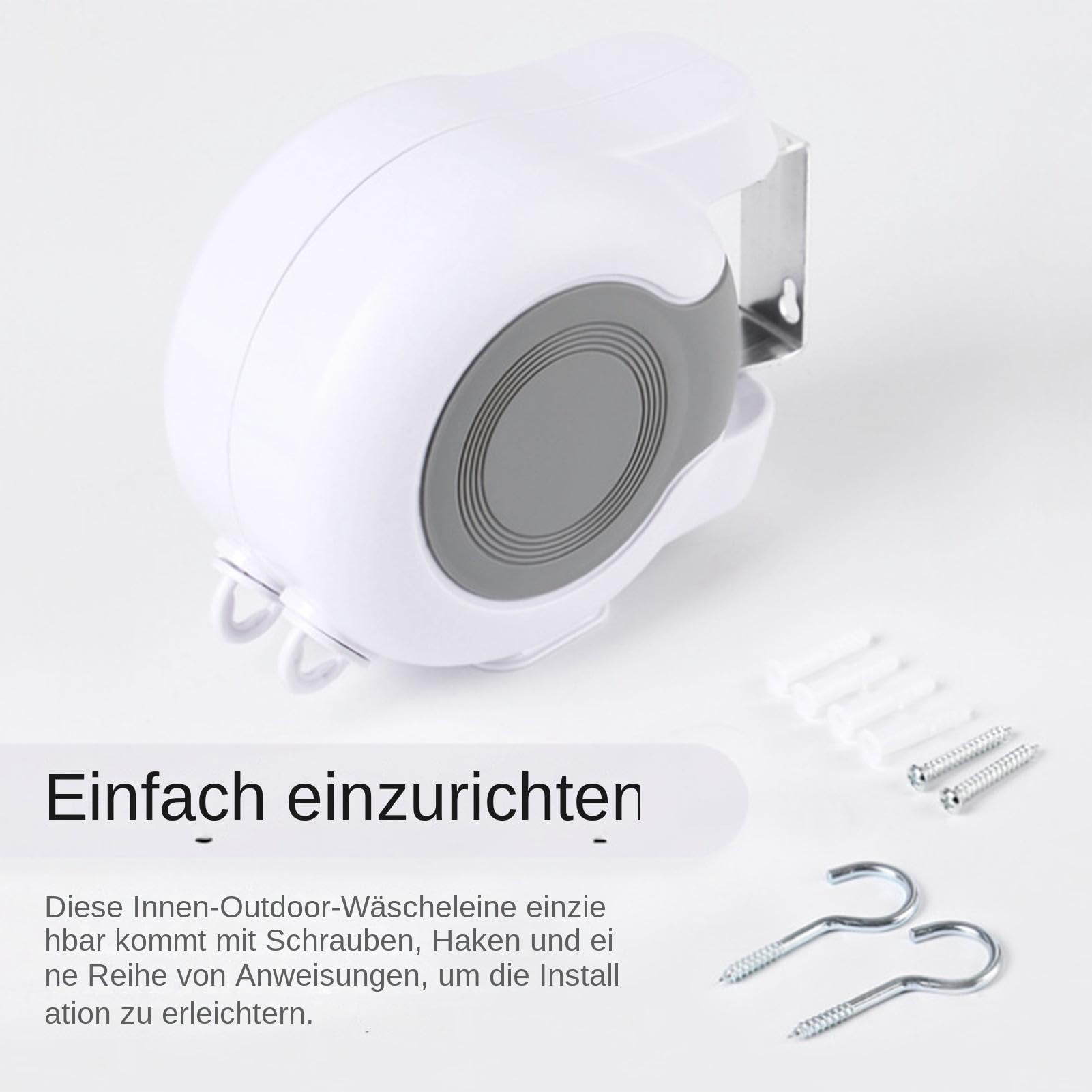 Einziehbare Wäscheleine 12,8 Meter Winddichte Tragbare Haushaltsartikel