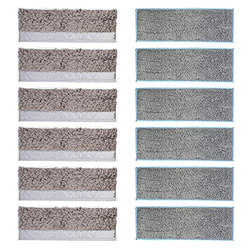 Mopping Pads Replacement for iRobot Braava Jet M6 (6110) - 12 Pack Washable Wet and Dry Mop Pads Parts - Reusable Sweeping Pads - Wi-Fi Connected Robot Mop (6 Wet Pads and 6 Dry Pads)â€¦