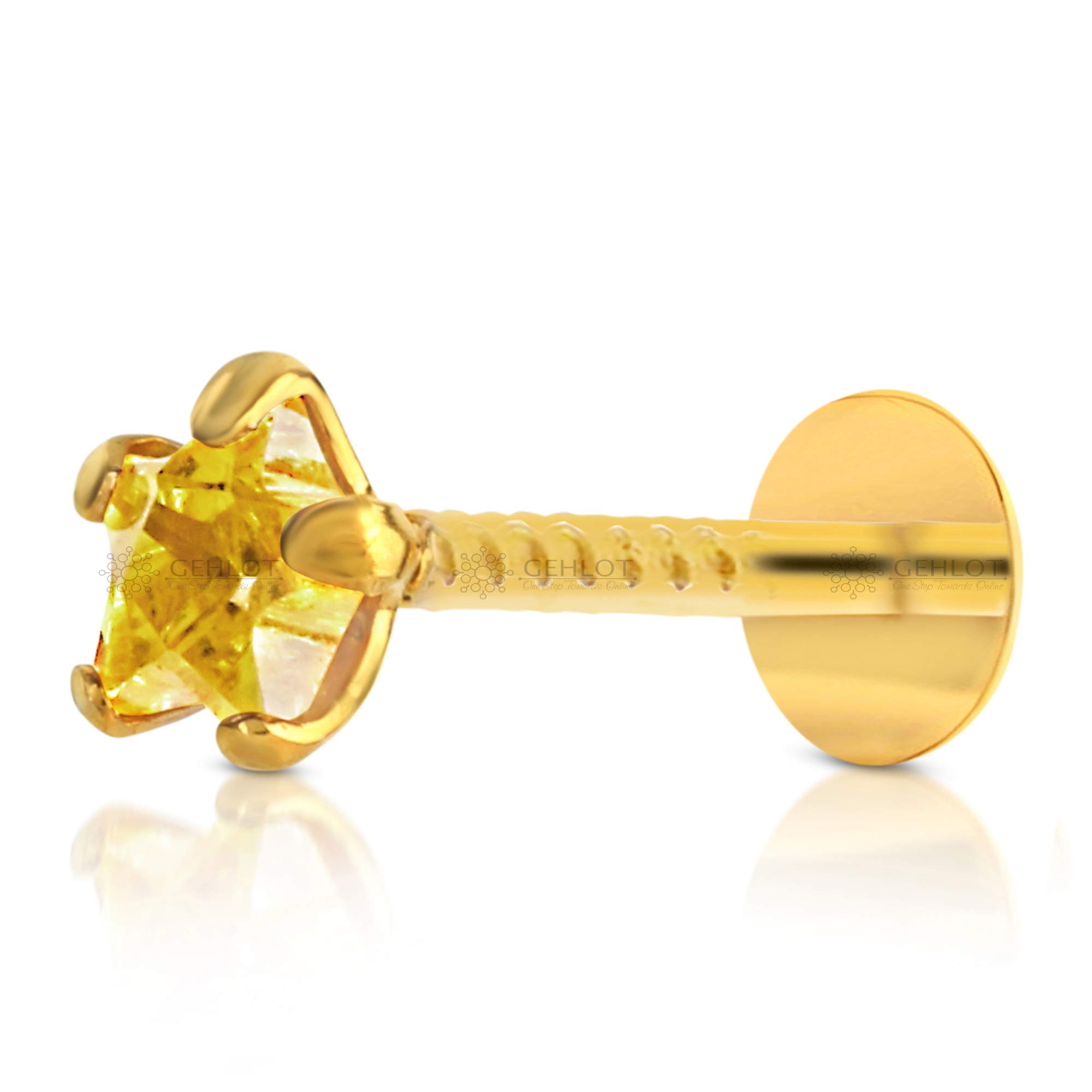 GEHLOT ; OneStep Towards Online 12karat Yellow Gold Nose Pin Stud | Star Design Diamond Piercing Nose Stud | For Women and Girls - Yellow (B091CP7QMM) Amazon Price History, Amazon Price Tracker