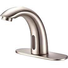 Yodel Faucet Touchless Bathroom Sink Faucet - Automatic Motion Sensor Restroom Toilet Faucet - Battery Operated for Commercial Lavatory, Brushed Nickel