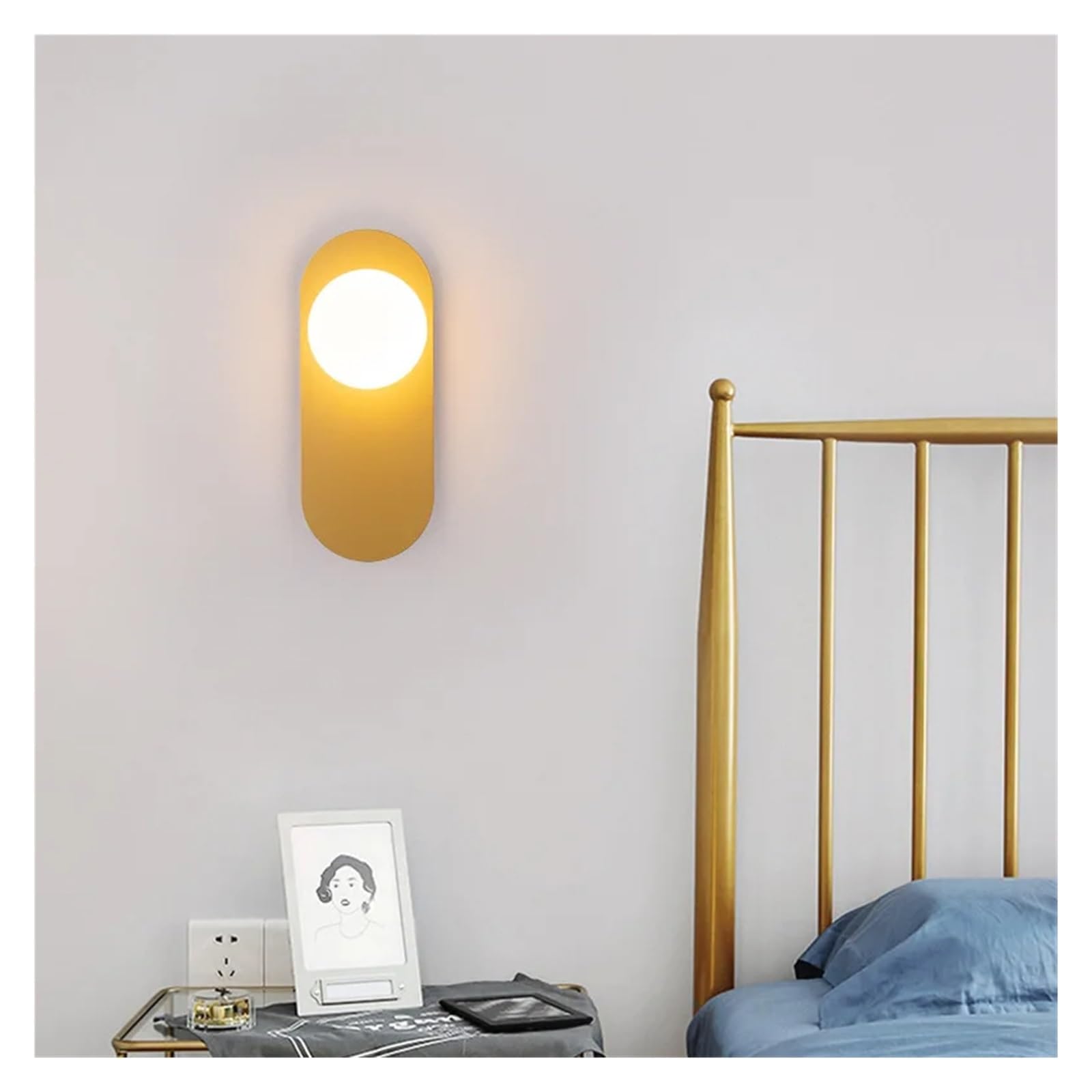 Luminarias de pared LED interiores con acabado negro y oro de alta calidad geometrica