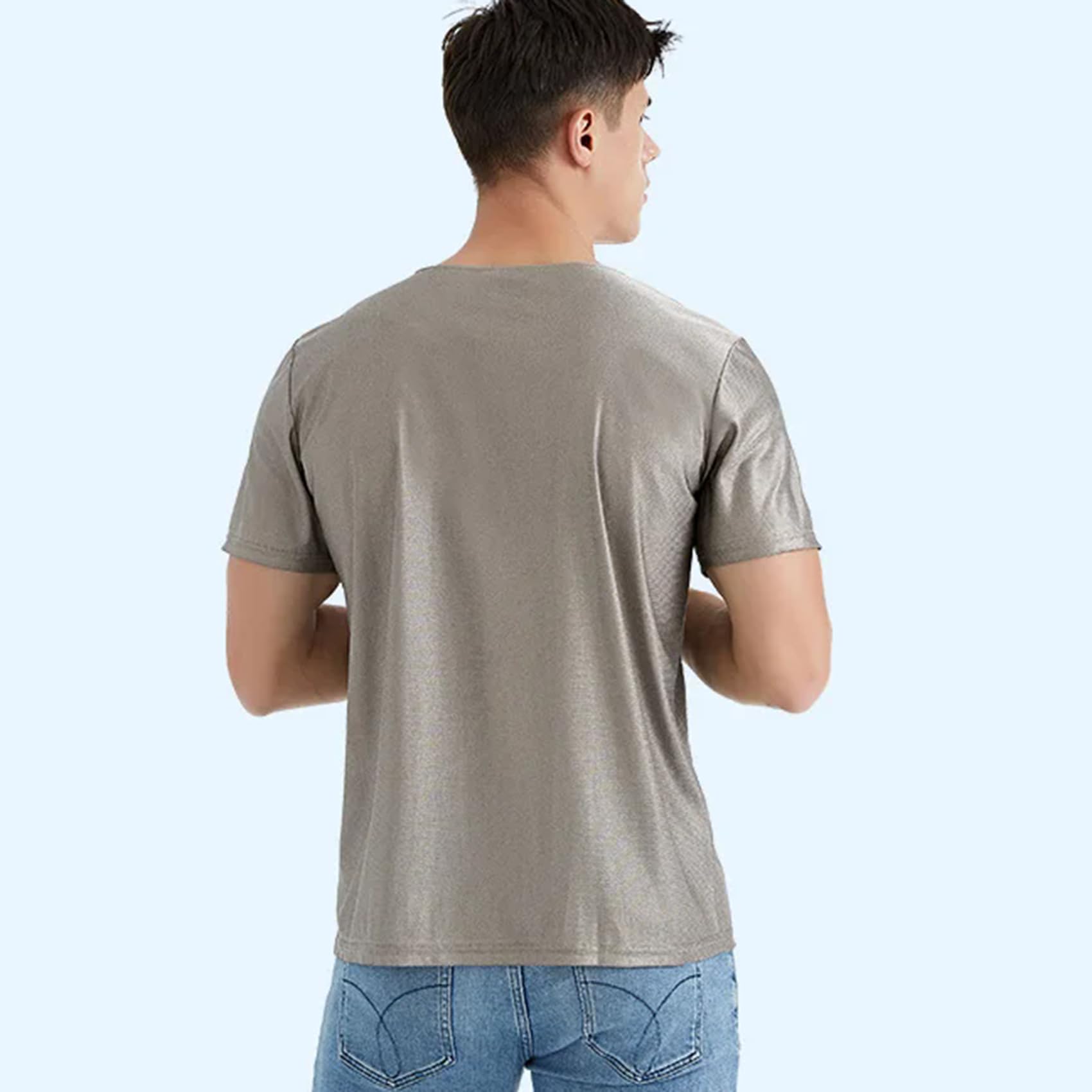 T-Shirt de Protection Contre Les Champs électromagnétiques (CEM), Gilet Faraday, vêtements Anti-radiations 5G, Manches Courtes 100% Fibre d'argent, Protection Contre Les radiations
