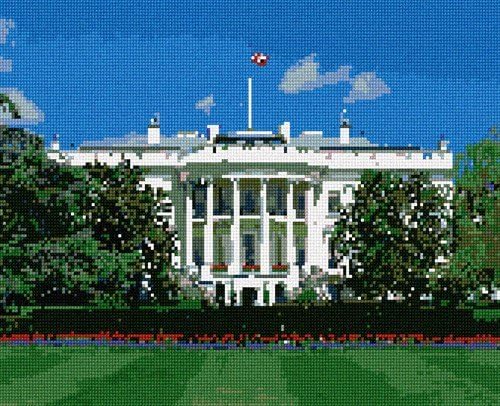 Pepita Needlepoint Canvas: White House, 13 x 10